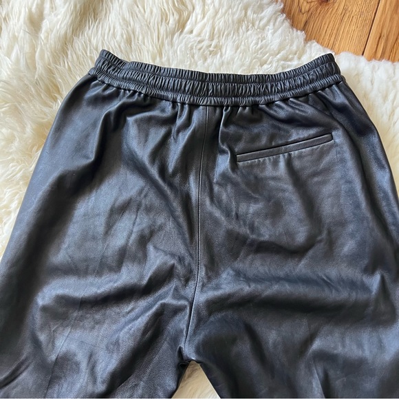 COS Black Leather Straight Leg Pants Size 6 - Picture 9 of 15
